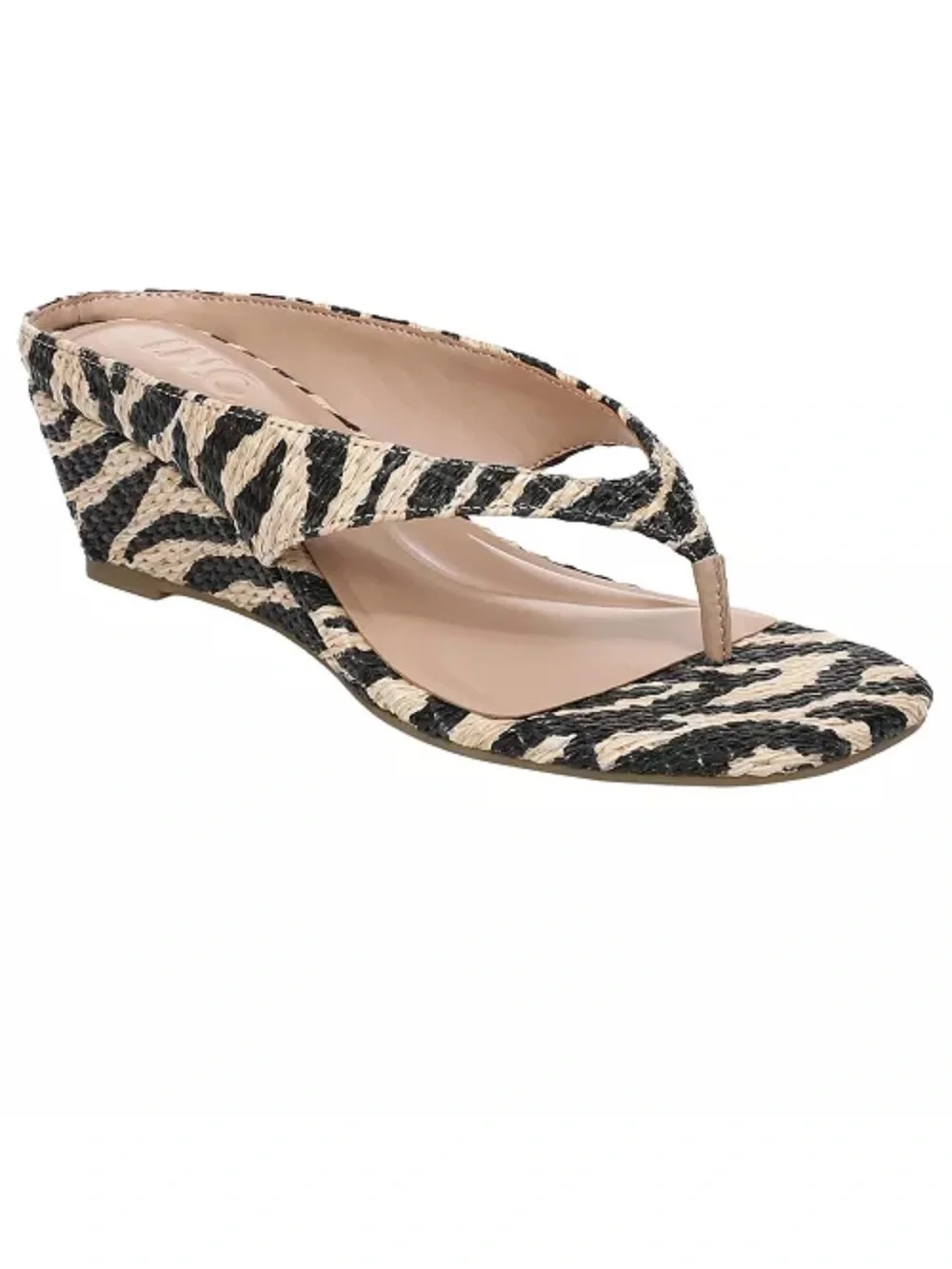I.N.C International Concepts Carliee Thong Wedge Sandals With Zebra Print Design